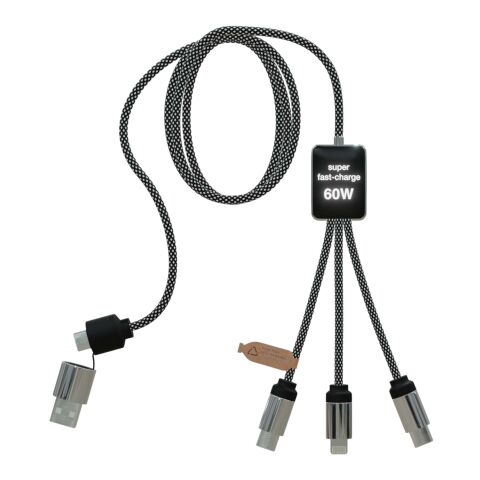 SCX.design C33 60W Type-C charging cable with dual light-up logo  Heather black | No Branding | not available | not available