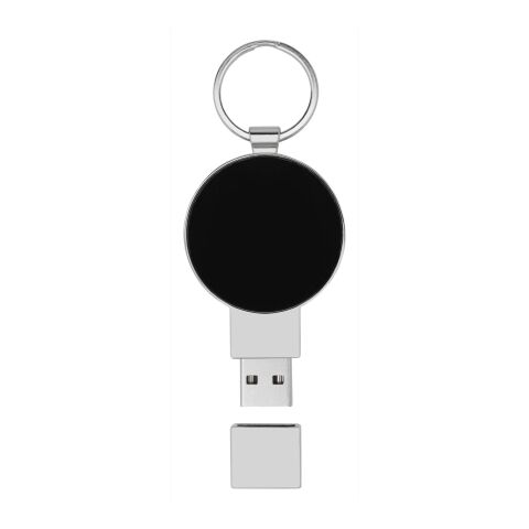Round light-up USB Solid black-Silver-White | No Branding | not available | not available | 1 GB
