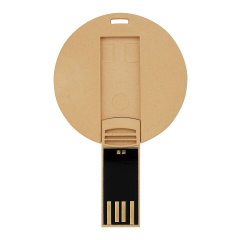 Round degradable USB Kraft brown | No Branding | not available | not available | 1 GB