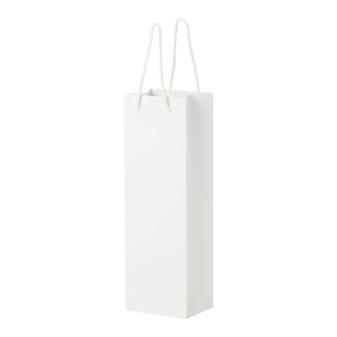 Handmade 170 g/m2 integra paper wine bottle bag with plastic handles white | No Branding | not available | not available
