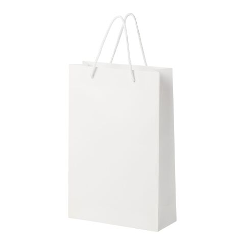 Handmade 170 g/m2 integra paper bag with plastic handles - large white | No Branding | not available | not available