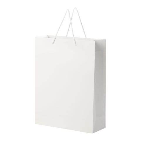 Handmade 170 g/m2 integra paper bag with plastic handles - X large white | No Branding | not available | not available