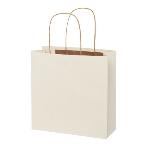 Agricultural waste 150 g/m2 paper bag with twisted handles - small Ivory white | No Branding | not available | not available