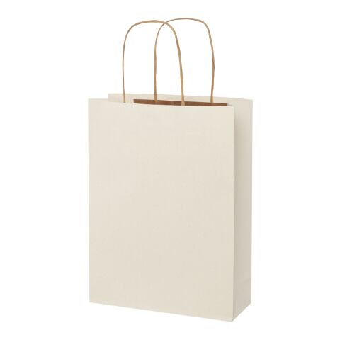 Agricultural waste 150 g/m2 paper bag with twisted handles - medium Off white | No Branding | not available | not available