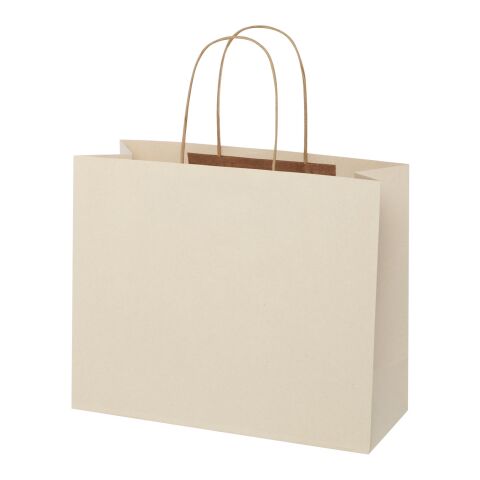 Agricultural waste 150 g/m2 paper bag with twisted handles - large Off white | No Branding | not available | not available