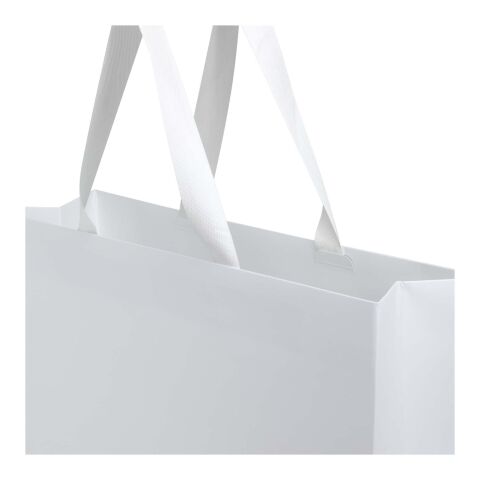 Smartfold 230 g/m2 paper bag with ribbon handles and gloss lamination -  42 x 12 x 35 cm White