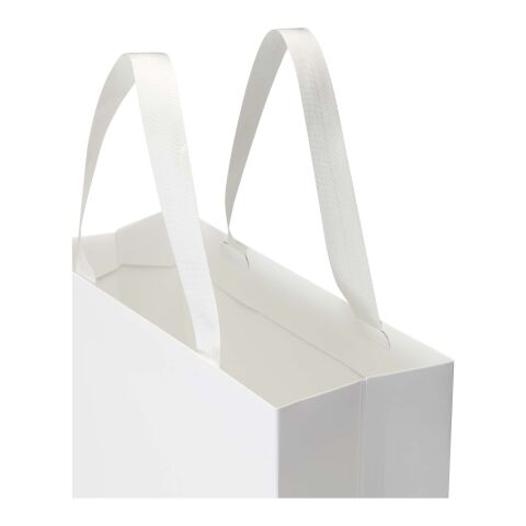 Smartfold 230 g/m2 paper bag with ribbon handles and matt lamination -  31 x 12 x 31 cm White