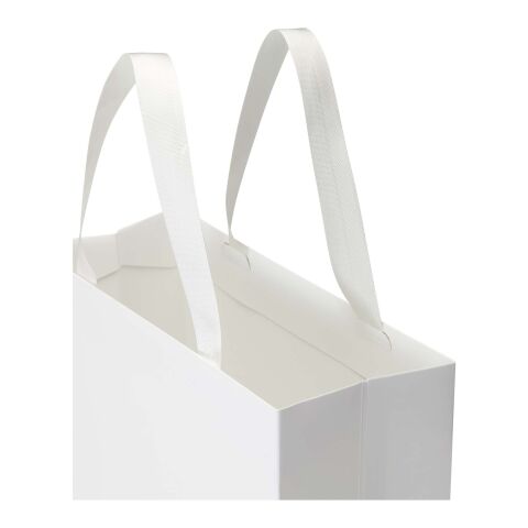 Smartfold 230 g/m2 paper bag with ribbon handles and matt lamination -  31 x 12 x 39 cm White