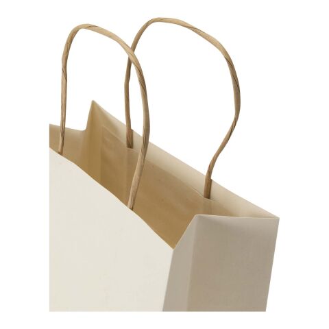 Agricultural 150 g/m2 waste paper bag with twisted handles - 18 x 9 x 23 cm Ivory white