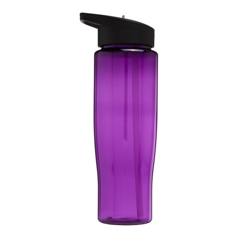 H2O Active® Tempo 700 ml spout lid sport bottle Purple-Solid black | not available | No Branding | not available | not available