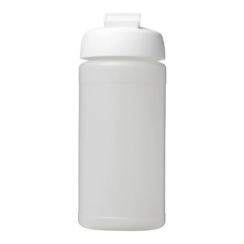 Baseline Plus 500 ml flip lid sport bottle Transparent-White | No Branding | not available | not available