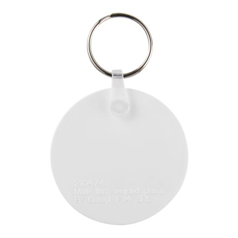 Tait circle-shaped recycled keychain White | No Branding | not available | not available