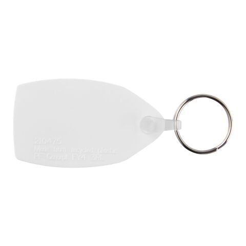 Tait rectangular-shaped recycled keychain White | No Branding | not available | not available