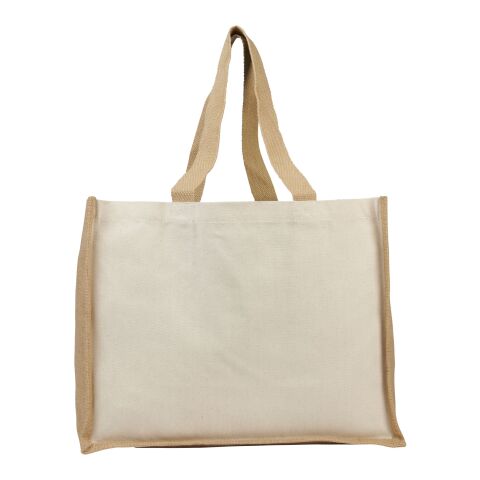 Varai 320 g/m² canvas and jute shopping tote bag Standard | Natural-Natural | No Branding | not available | not available | not available