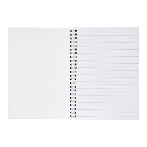 Desk-Mate® A4 notebook synthetic cover White | Lithography | Back of sheets (Portrait spine top) | 210 mm x 297 mm