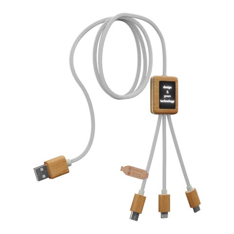 SCX.design C39 3-in-1light-up logo charging cable with squared casing White | No Branding | not available | not available