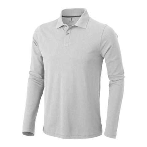 Oakville long sleeve men&#039;s polo Standard | Grey melange | XL | No Branding | not available | not available | not available