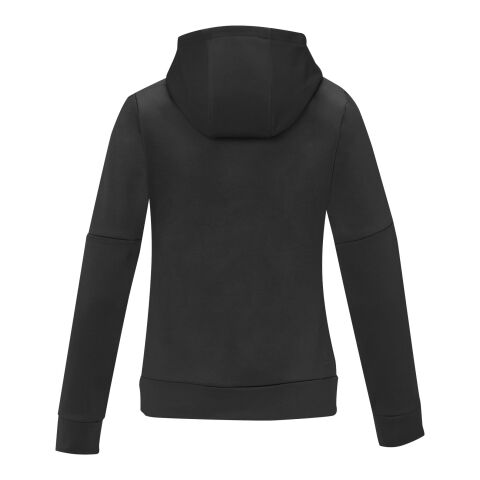 Sayan women&#039;s half zip anorak hooded sweater Standard | Solid black | L | Direct to Film | left chest | 80 mm x 40 mm | 100