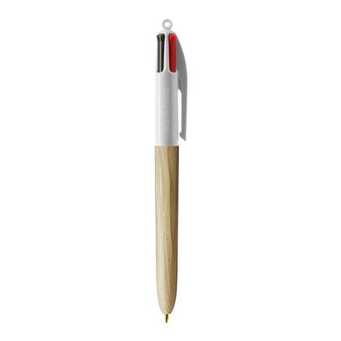 BIC® 4 Colours Wood Style with Lanyard White-White/Natural Wood(2)