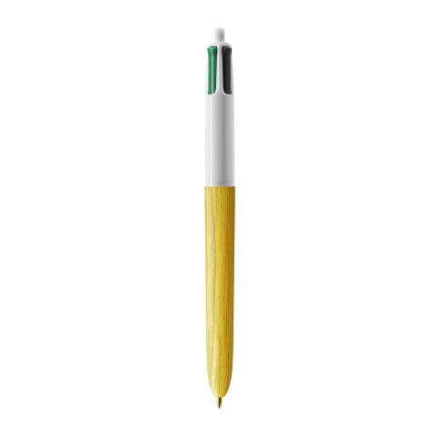 BIC® 4 Colours Wood Style with Lanyard White-White/Yellow Wood(2) | No Branding | not available | not available