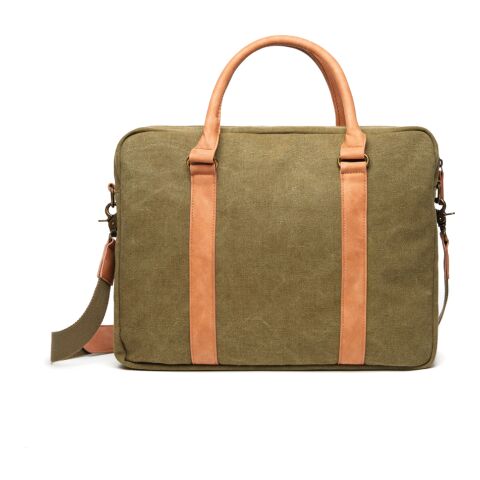 VINGA Bosler canvas computer bag green | No Branding | not available | not available