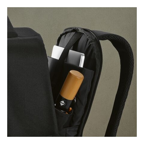 Budapest Backpack 16L rPET. Front Pocket. Fits 17&quot; laptop Solid black | No Branding | not available | not available | not available