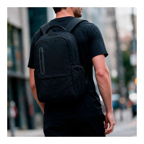 Chicago Backpack 20L rPET.  Fits 17" laptop Solid black