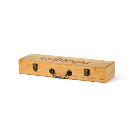 Turner Barbecue Set Bamboo. With Case, Tong, Fork &amp; Spatula Natural | No Branding | not available | not available | not available