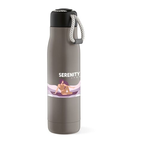 Lena Bottle rSS 570ml. Double wall and Leakproof. rPET handle Grey