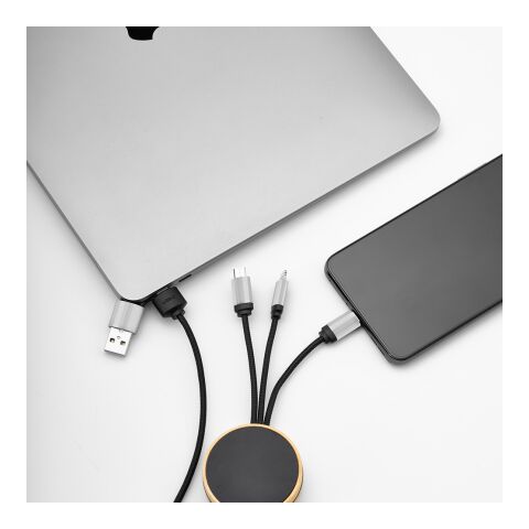 Feynman 5-in-1 Cable Bamboo and rPET. Backlit logo Solid black | No Branding | not available | not available | not available