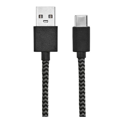 Leibniz Cable rPET. 1m USB-C to USB-A. Fast Charge Solid black | No Branding | not available | not available | not available