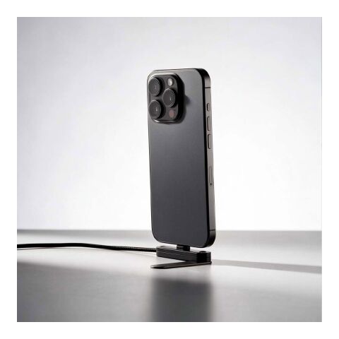 Edison Cable rPVC. 1m USB-C to USB-C. Phone stand. 60W Fast Charge Solid black