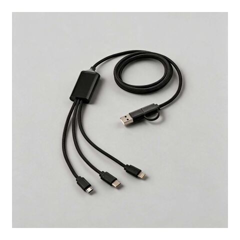 Turing 5-in-1 Cable rPVC. 1.2m 10W Solid black
