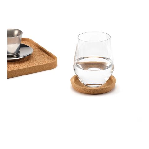Ravel individual round cork coaster with rim. Made in Portugal Natural | No Branding | not available | not available | not available
