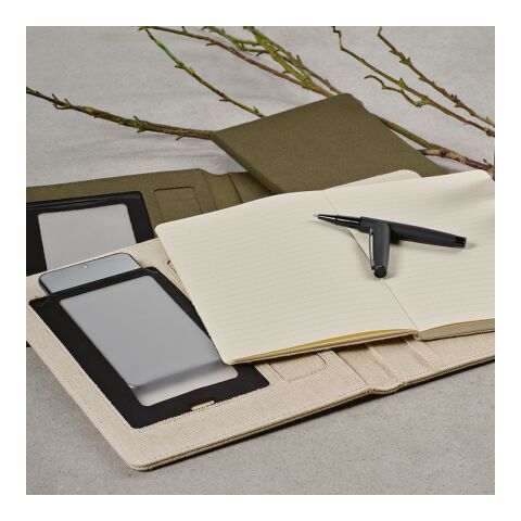 Eliot A4 Folder rCotton. 64 FSC sheet notepad and rPU closure Natural | No Branding | not available | not available | not available