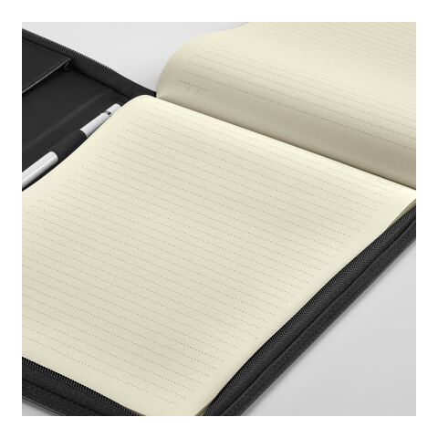 Orwell A4 Folder rPU. 64 FSC sheet notepad and zipper closure Black | No Branding | not available | not available | not available
