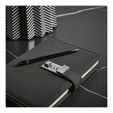 Melville A5 Notebook rPET. Metal lock and 70gsm FSC 192 pages Black | No Branding | not available | not available | not available