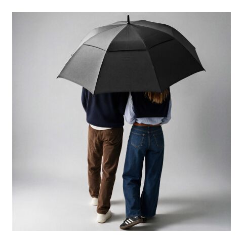 Jagger Golf Umbrella rPET. 30" Storm-proof and Automatic Opening Solid black
