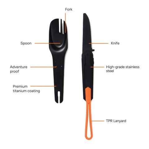 Nordic Drift Trail 4 in 1 outdoor cutlery black