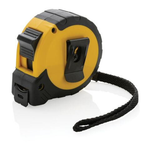 5M/19 mm measuring tape with stop button, RCS-recycled plastic yellow-black | No Branding | not available | not available