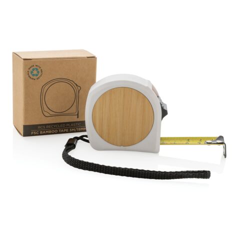 RCS recycled plastic FSC® bamboo tape 5M/19mm White | No Branding | not available | not available