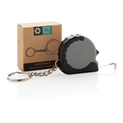 MeasureMate RCS reycled ABS 1 meter tape keychain grey | No Branding | not available | not available