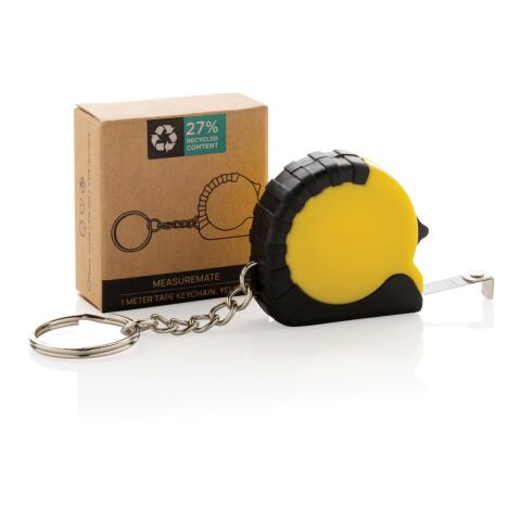 MeasureMate RCS reycled ABS 1 meter tape keychain yellow | No Branding | not available | not available