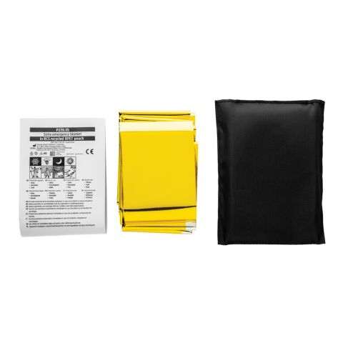 Solra emergency blanket in RCS recycled RPET pouch black | No Branding | not available | not available
