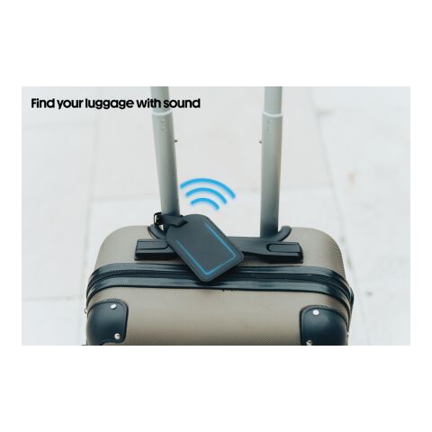 Globetrack RCSrPolyester luggage tag with worldwide locating black | No Branding | not available | not available