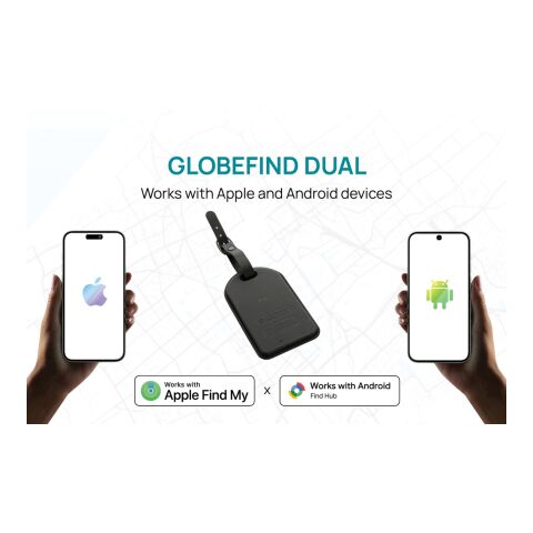 Globefind Dual RCS luggage tag with worldwide locating black | No Branding | not available | not available