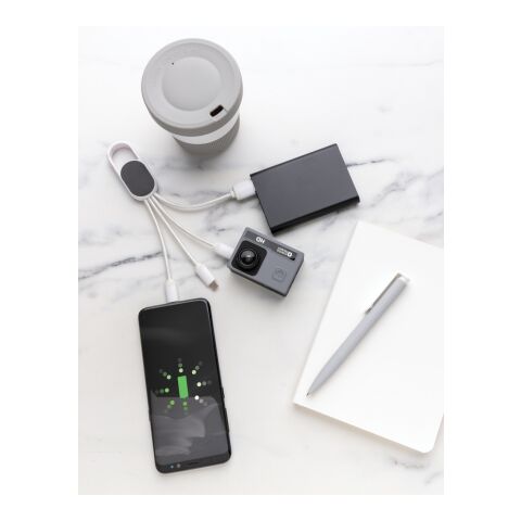 4-in-1 cable with carabiner clip white | No Branding | not available | not available