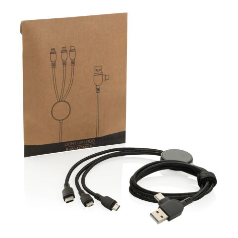 Light up logo 6-in-1 cable black | No Branding | not available | not available