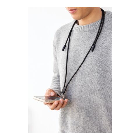 LoopAmp RCS RPET adjustable phone cord with 60W cable black | No Branding | not available | not available