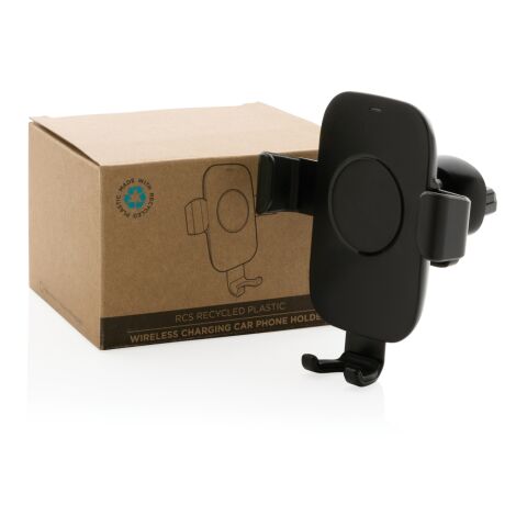 RCS recycled plastic 10W wireless charging car holder black | No Branding | not available | not available